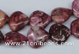 CRM51 15.5 inches 13*13mm heart dyed red mud jasper wholesale