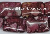 CRM57 15.5 inches 18*25mm rectangle dyed red mud jasper wholesale