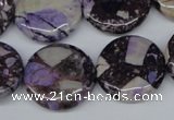 CRM82 15.5 inches 18mm flat round dyed red mud jasper wholesale