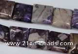 CRM84 15.5 inches 14*14mm square dyed red mud jasper wholesale