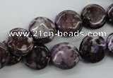 CRM88 15.5 inches 12mm flat round dyed red mud jasper wholesale
