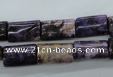 CRM92 15.5 inches 10*15mm flat tube dyed red mud jasper wholesale