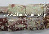 CRM93 15.5 inches 13*18mm flat tube red mud jasper wholesale