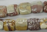 CRM94 15.5 inches 14*14mm square red mud jasper wholesale