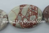 CRM98 15.5 inches 25*35mm oval red mud jasper wholesale