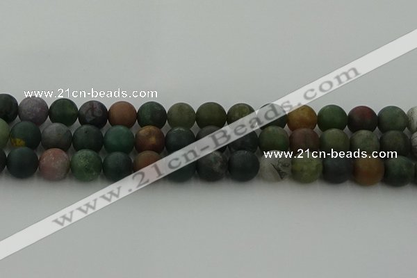 CRO1084 15.5 inches 12mm round matte Indian agate beads wholesale