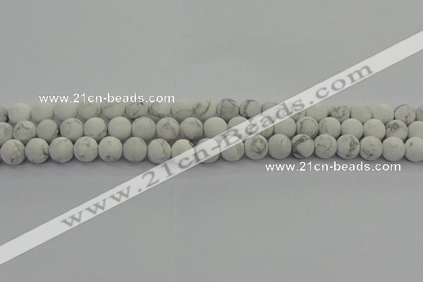 CRO1142 15.5 inches 8mm round matte white howlite beads