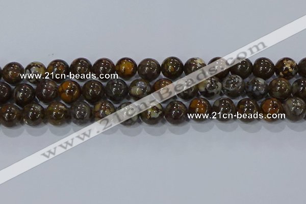 CRO1175 15.5 inches 14mm round fire lace opal gemstone beads