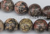 CRO446 15.5 inches 16mm round red leopard skin jasper beads wholesale