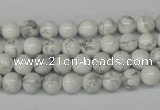 CRO55 15.5 inches 6mm round white howlite turquoise beads wholesale