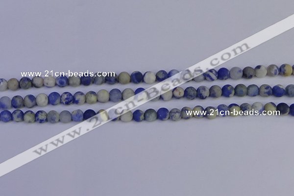 CRO951 15.5 inches 6mm round matte sodalite beads wholesale