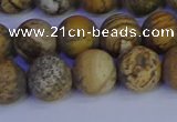 CRO973 15.5 inches 10mm round matte picture jasper beads wholesale