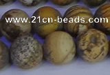 CRO975 15.5 inches 14mm round matte picture jasper beads wholesale