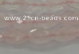 CRQ192 15.5 inches 8*12mm faceted rice natural rose quartz beads
