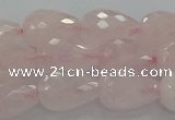 CRQ196 15.5 inches 10*14mm faceted teardrop natural rose quartz beads