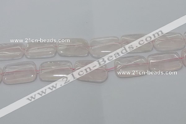 CRQ246 15.5 inches 18*25mm rectangle rose quartz beads wholesale