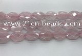 CRQ427 22*28mm - 25*30mm faceted octagonal rose quartz beads