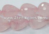 CRQ47 15.5 inches 16*20mm faceted teardrop natural rose quartz beads