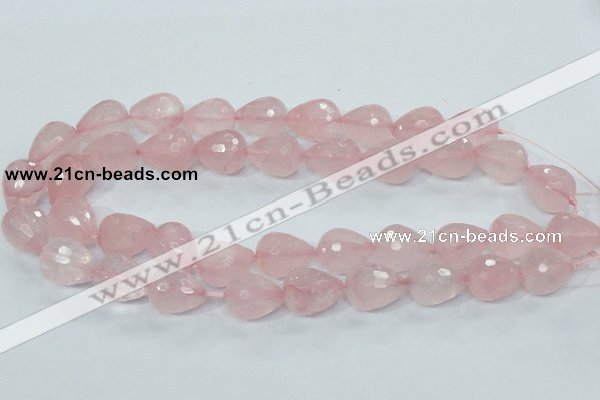 CRQ47 15.5 inches 16*20mm faceted teardrop natural rose quartz beads