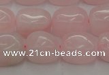 CRQ696 15.5 inches 10*14mm nuggets rose quartz beads wholesale