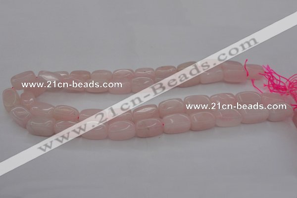 CRQ697 15.5 inches 10*18mm nuggets rose quartz beads wholesale
