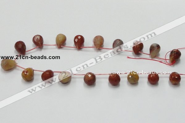 CRS09 15.5 inches 12*18mm faceted teardrop rainbow stone beads