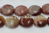 CRS14 15.5 inches 15mm flat round rainbow stone beads wholesale