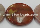 CRS15 15.5 inches 35mm flat round rainbow stone beads wholesale