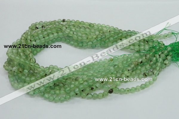 CRU100 15.5 inches 6mm round green rutilated quartz beads wholesale