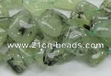 CRU103 15.5 inches 12*12mm diamond green rutilated quartz beads