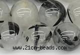 CRU1039 15 inches 10mm round black rutilated quartz beads