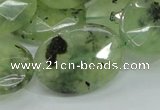 CRU116 15.5 inches 22*30mm faceted oval green rutilated quartz beads