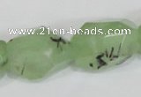 CRU218 15*20mm – 18*25 faceted nuggets green rutilated quartz beads