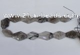 CRU352 18*25mm - 25*35mm freeform black rutilated quartz beads