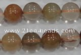 CRU457 15.5 inches 14mm round Multicolor rutilated quartz beads