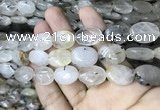 CRU528 15.5 inches 13*18mm oval black rutilated quartz beads