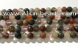 CRU912 15.5 inches 8mm faceted round mixed rutilated quartz beads