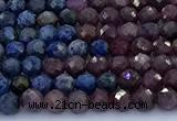 CRZ1201 15 inches 4mm faceted round ruby sapphire beads