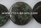CRZ219 15.5 inches 30mm faceted coin ruby zoisite gemstone beads