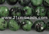 CRZ730 15.5 inches 6mm faceted round ruby zoisite gemstone beads