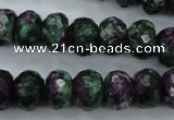 CRZ915 15.5 inches 13*18mm faceted rondelle Chinese ruby zoisite beads