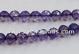 CSA15 15.5 inches 7mm faceted round synthetic amethyst beads