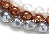 CSB03 16 inches 12*16mm nugget shell pearl beads Wholesale