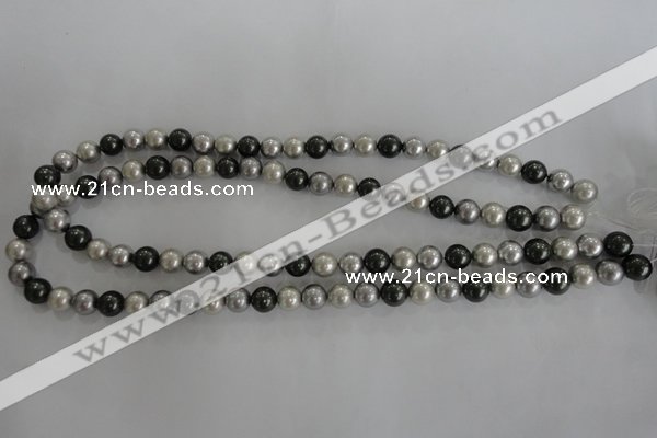 CSB1038 15.5 inches 8mm round mixed color shell pearl beads
