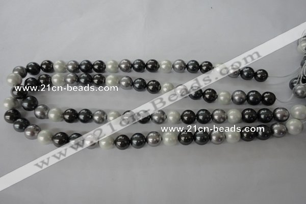 CSB1052 15.5 inches 10mm round mixed color shell pearl beads