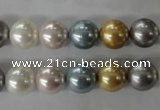 CSB1058 15.5 inches 10mm round mixed color shell pearl beads