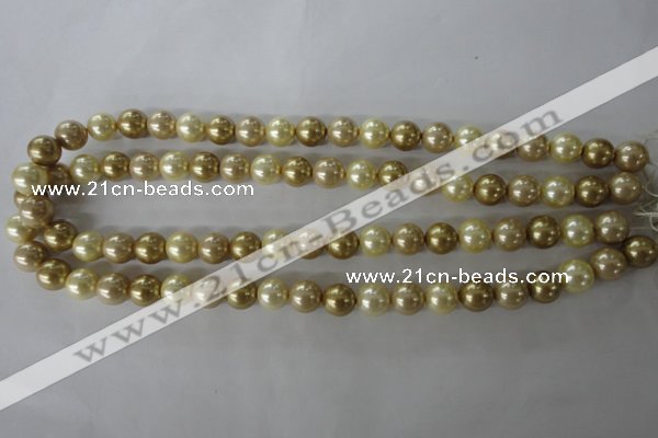 CSB1069 15.5 inches 10mm round mixed color shell pearl beads