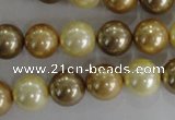 CSB1100 15.5 inches 12mm round mixed color shell pearl beads