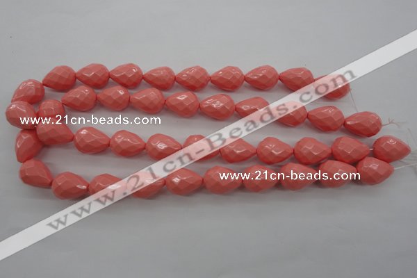 CSB1167 15.5 inches 15*20mm faceted teardrop shell pearl beads