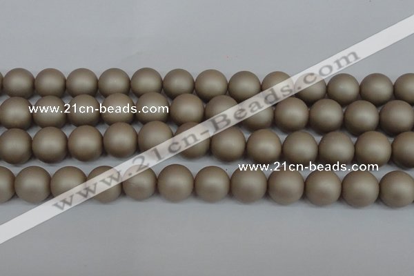 CSB1324 15.5 inches 12mm matte round shell pearl beads wholesale